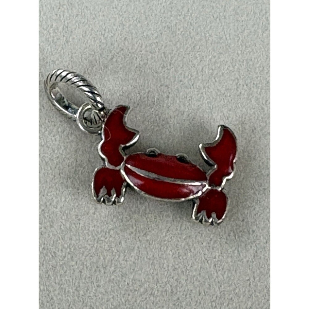 Brighton Crab Red Enamel silver Toned Charm